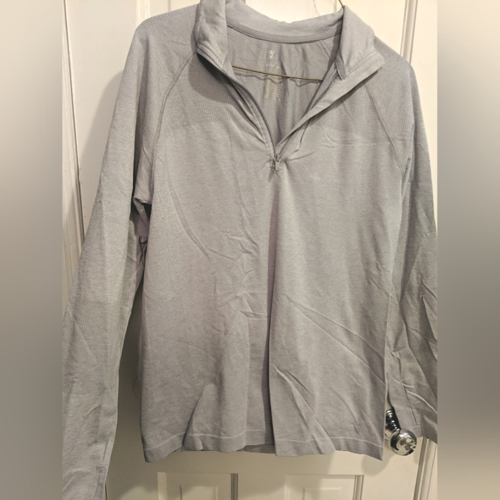 Target Athletic Wear 1/4 zip Women's Gray Long Sleeves Collared Size Small S